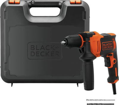 Perceuse à percussion Black+decker 550w, 1 vitesse, coffret - beh550k-qs