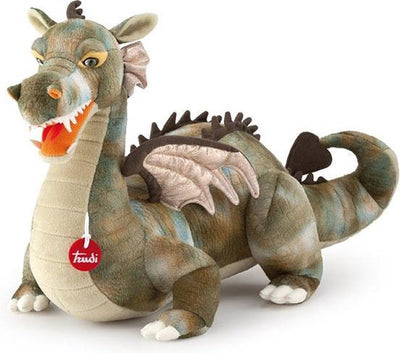 Trudi - peluche dragon drago arancio 24 cm - fait main en Italie - peluche douce - peluche pour garçons et filles - vert orange - 35x26x24 cm taille s