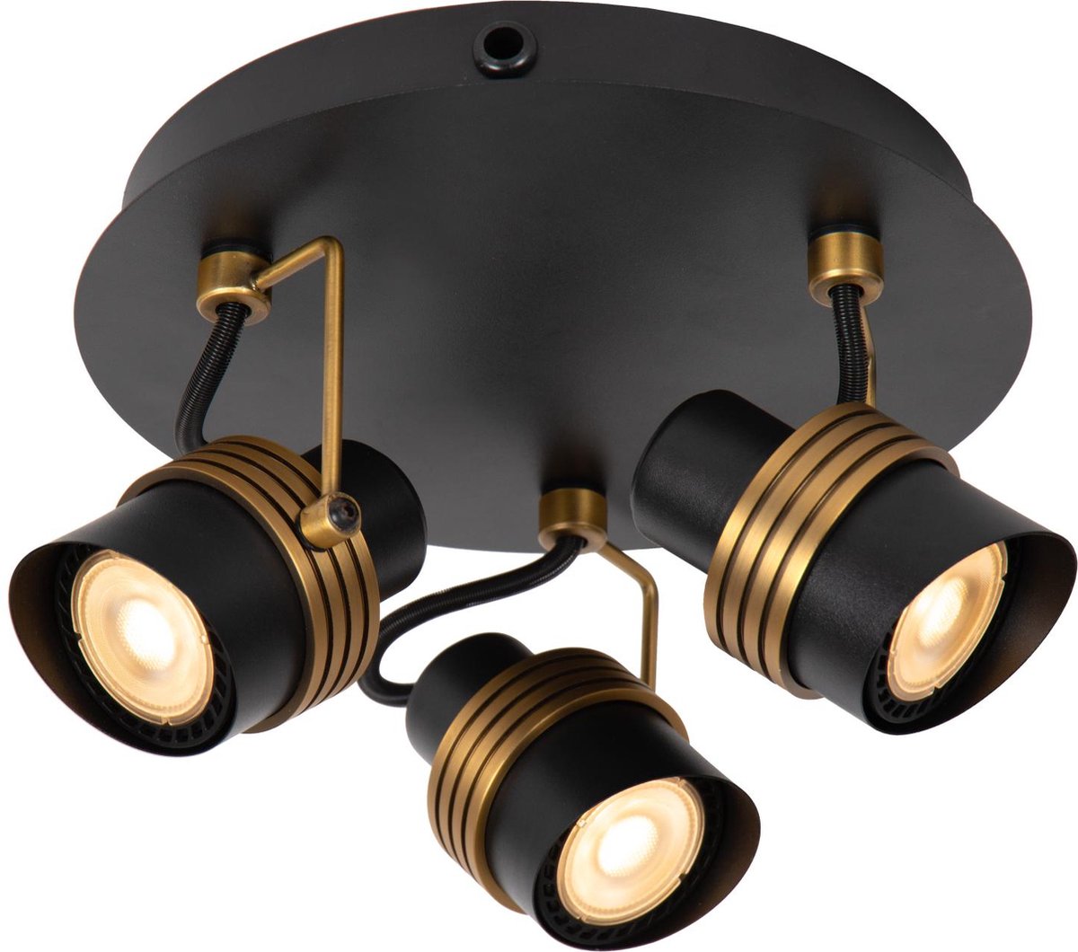 Lucide toundran - spot de plafond (plafonnier) - ø 21 cm - 3xgu10 - noir