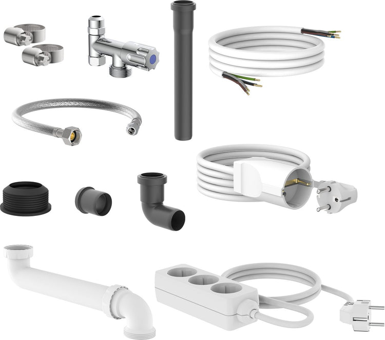 Kit de montage Schütte 200 - matériel de montage - évacuation - avec électrique - sous l'évier - pour cuisines