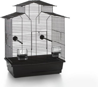 Beeztees iza 2 pagode - cage à oiseaux - noir - 45x28x59,5 cm