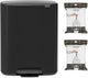 Poubelle Brabantia bo - 60 litres - 1 compartiment - avec 80 sacs poubelles - noir mat