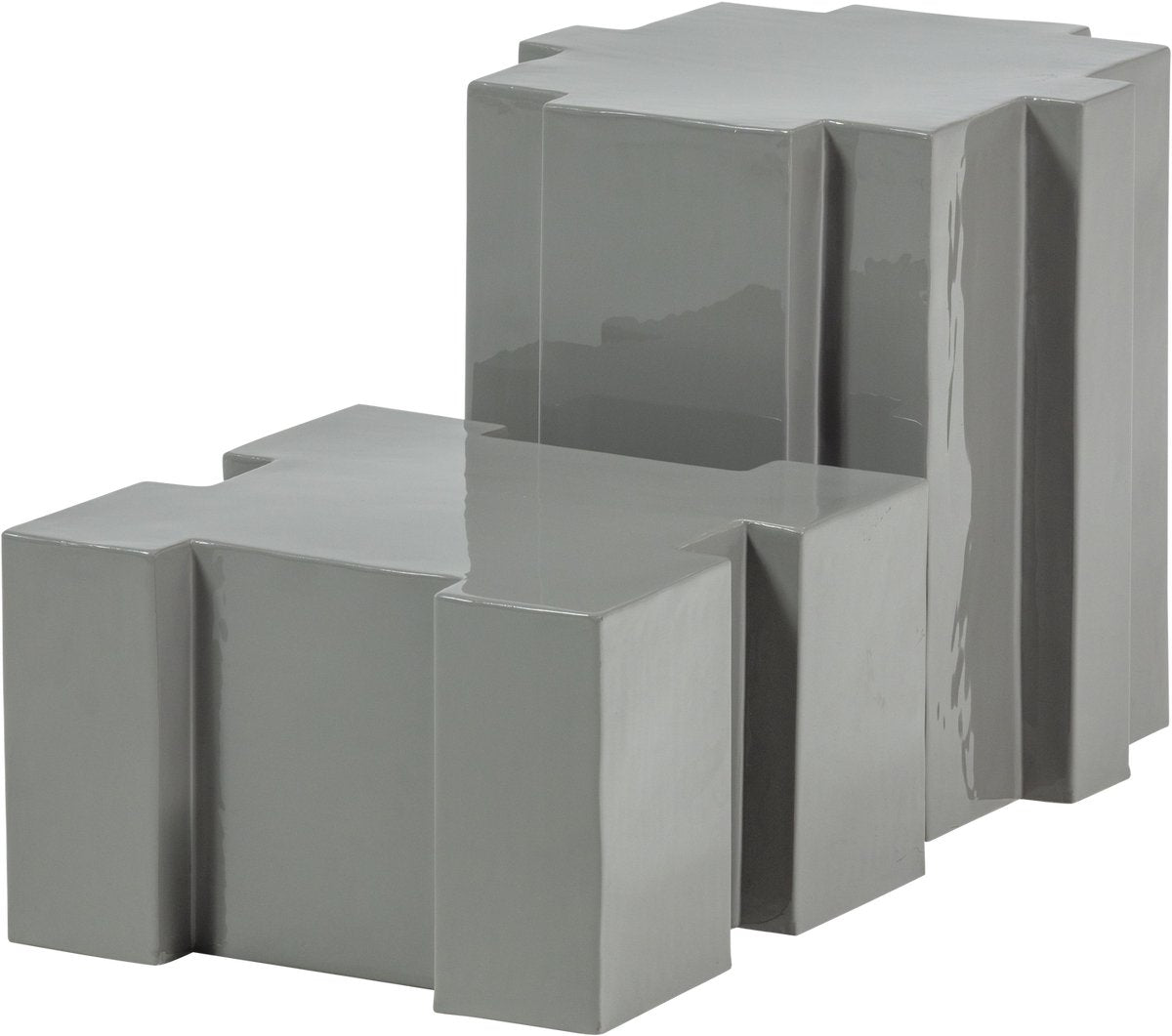 Tables d'appoint Woood Jasmir - métal - gris - lot de 2