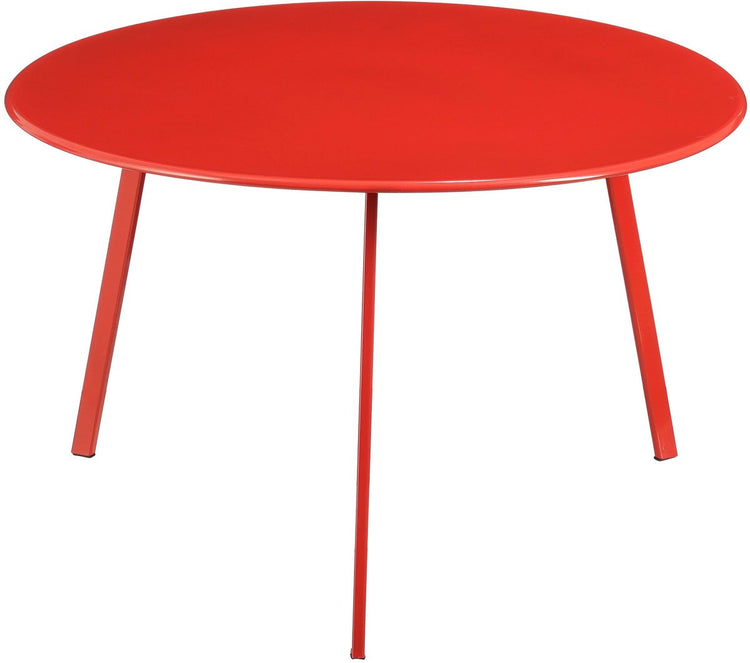 Mica decorations table d'appoint seatle pour extérieur - h38 x ø58 cm - métal - rouge