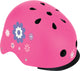 Casque de vélo Globber - Elite Lights - XS S (réglable de 48 à 53 cm) - avec éclairage - rose avec imprimé floral