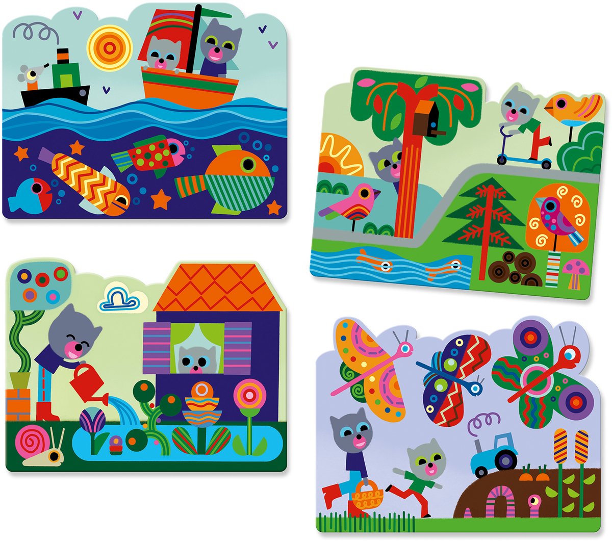Coloriages Djeco pour les petits cachés dans le jardin