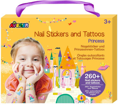 Autocollants et tatouages pour ongles Avenir - princesse - 260+ pièces - facilement amovibles - 3+