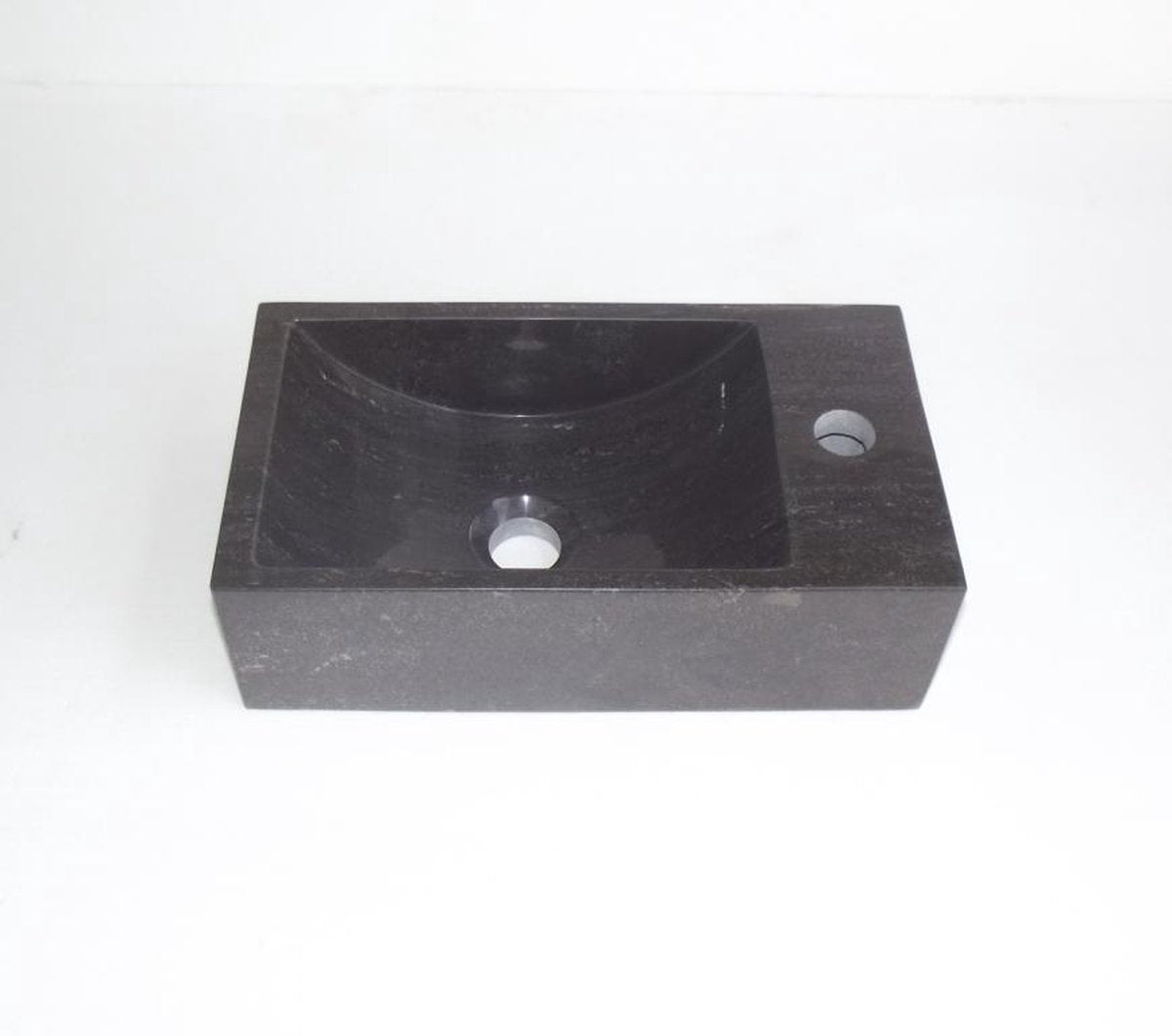 Fontaine en pierre Plieger avec trou pour robinetterie à droite 40x22cm anthracite