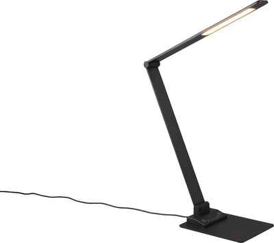 Trio travis - lampe de table - lampe de bureau - noir mat - incl. 1x SMD 6,5W - variateur intégré - fonction mémoire - port USB - fonction de charge