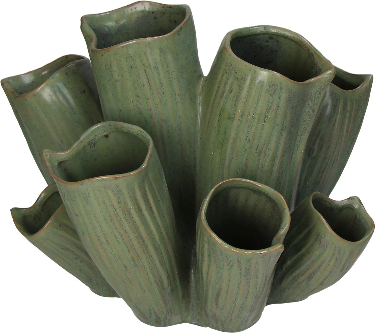 Vase collection Hd faïence vert 32,5x29x24cm