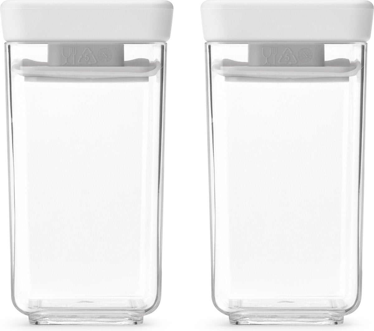 Conteneurs de conservation Brabantia savoureux+ - empilables - 2 x 0,15 l - gris clair