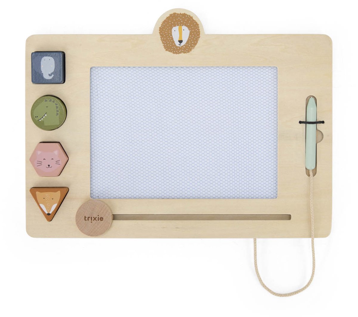 Planche à dessin en bois Trixie – 18m+ – avec tampons – bois FSC – effaçable – jouets pour enfants