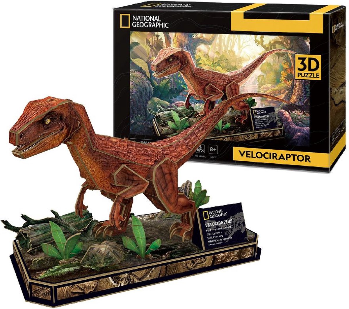 Puzzle en 3D de plaisir cube National Geographic Velociraptor