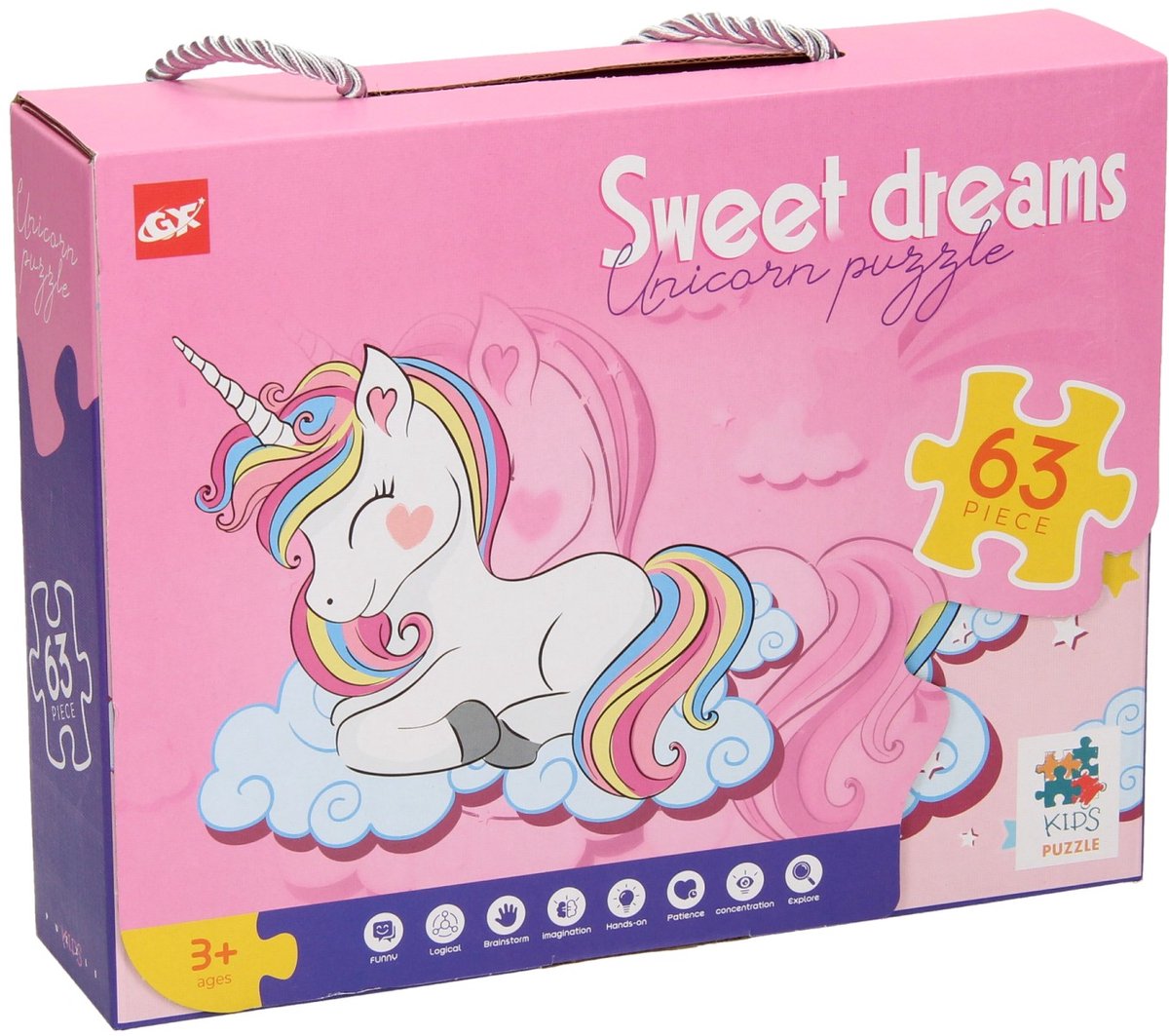 Puzzle licorne de beaux rêves, 63 pièces