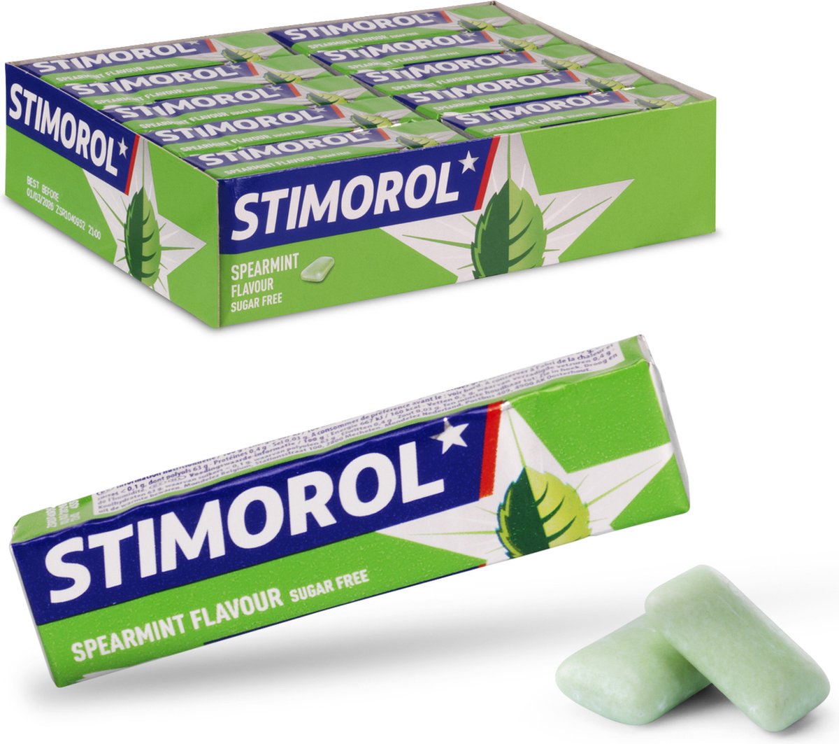Stimorol menthe verte - chewing-gum - sans sucre - 1x30 pièces