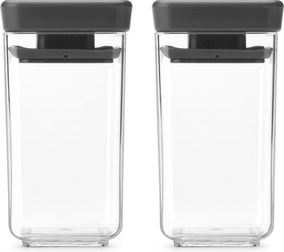 Conteneurs de conservation Brabantia savoureux+ - empilables - 2 x 0,15 l - gris foncé