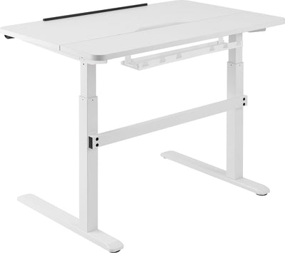 Deltaco delo-0100 bureau réglable électriquement - panneau LED - inclinable - blanc