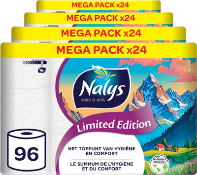 Papier toilette Nalys édition limitée - 96 rouleaux - blanc (2 couches) - pack économique