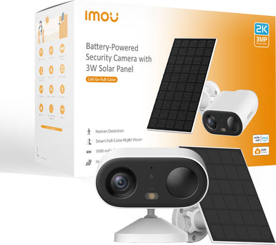 Caméra de sécurité en kit couleur Imou cell go (blanc, 100% sans fil, avec panneau solaire)