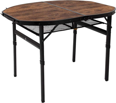 Bo-camp - industriel - table - woodbine - ovale - modèle valise - 100x70 cm