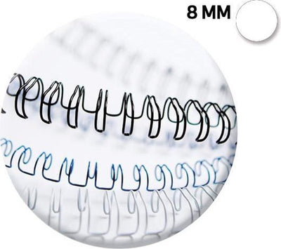 Dos de reliure en métal Fellowes - 8 mm - 34 anneaux - a4 - blanc - 100 pièces