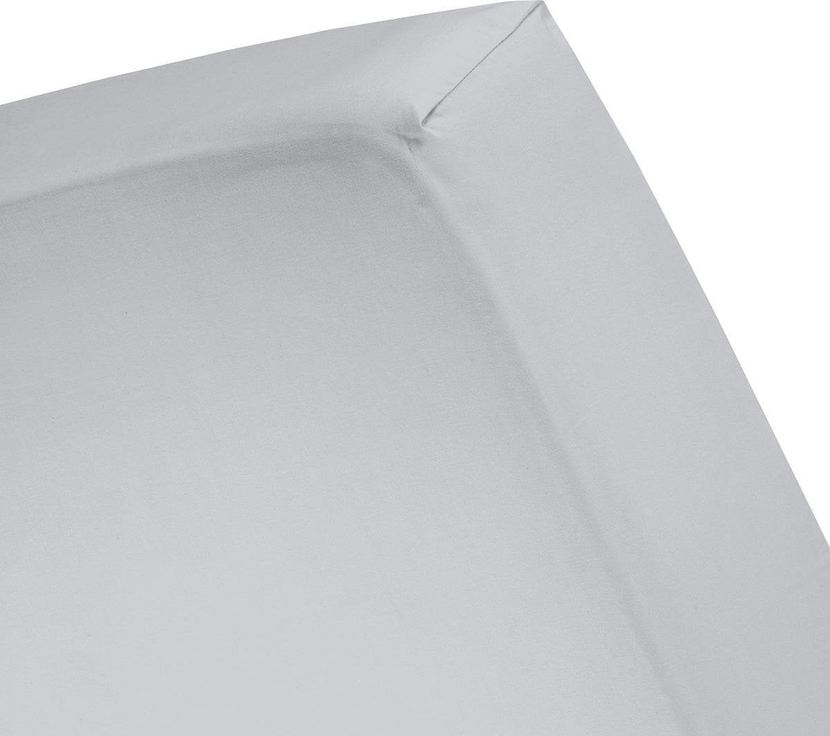 Drap-housse week-end Cendrillon - convient pour sommier tapissier - coton - 160x200 cm - hauteur de matelas jusqu'à 35 cm - gris clair