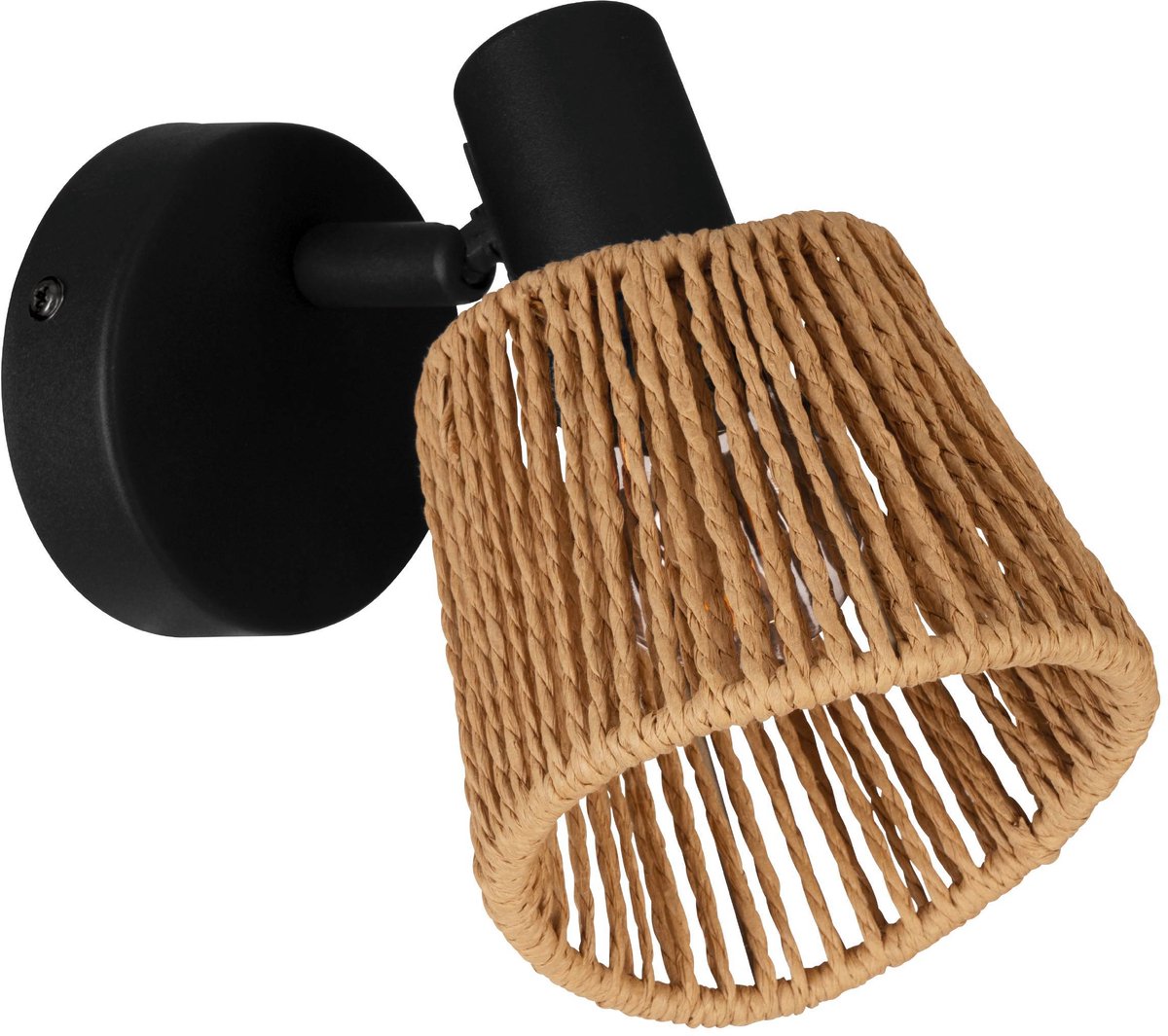Eglo keelby spot - e14 - 11 cm - noir marron naturel - papier - inclinable
