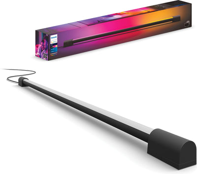 Tube lumineux dégradé Philips hue play - lumière blanche et colorée - 75 cm - noir