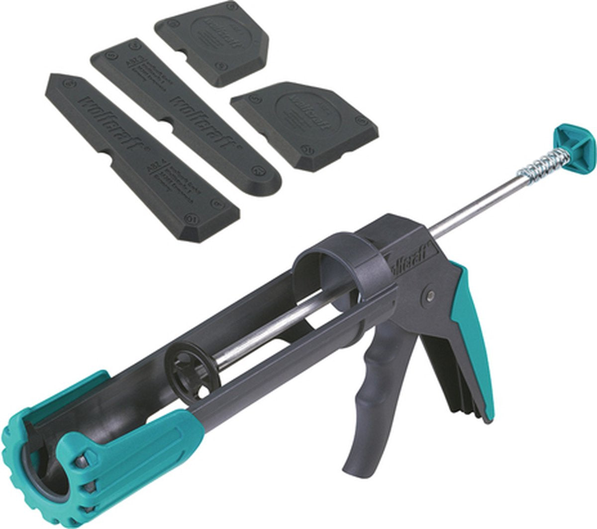 Wolfcraft - set de pistolet à calfeutrer avec fer à calfeutrer - set de pistolet à calfeutrer avec spatule à calfeutrer - rénover les joints en silicone - mg200 - mastic - 8627000