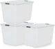 Boîte de rangement à clips Iris storage - 60l - rangement xxl - empilable - plastique - gris transparent - lot de 3