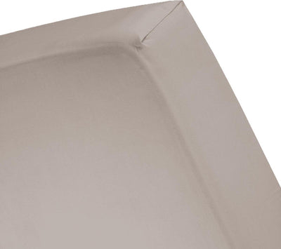 Drap-housse week-end Cendrillon - convient pour sommier tapissier - coton - 180x200 cm - hauteur de matelas jusqu'à 35 cm - taupe