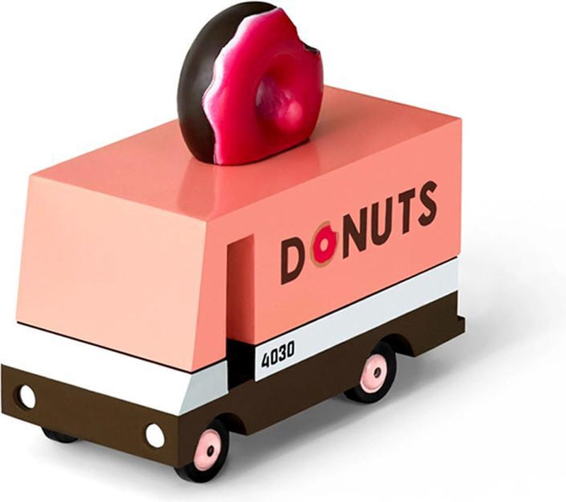Candylab Toys Candycar Vans : fourgon à beignets (f702) 8,4 x 4,1 x 6,5 cm, moulé sous pression en bois, dans une boîte cadeau, 3+