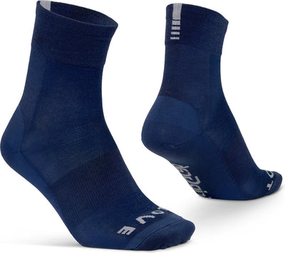 Gripgrab - chaussettes de cyclisme d'été légères mérinos SL chaussettes de sport chaussettes de cyclisme avec laine mérinos - bleu marine - unisexe - taille xs (35-38)