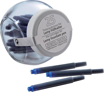 Pelikan - cartouches d'encre lamy - pot en verre - 25 pièces - bleu royal