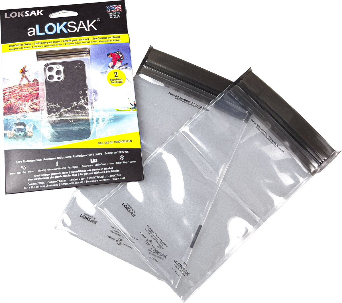 Loksak a - housses imperméables - 12,1 x 20,3 cm - 2 pcs. - transparent