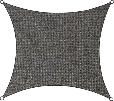Toile d'ombrage Livin' outdoor livn ISO HDPE carrée 5m anthracite - perméable au vent et à l'eau - épaisseur de la toile : 185 gr m2 - avec cordon de fixation et anneaux de fixation en acier inoxydable