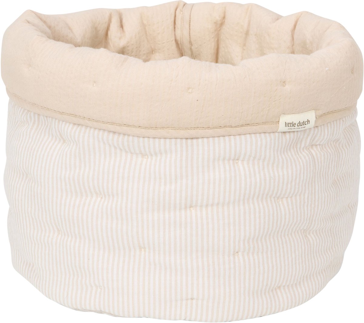 Little Dutch panier à langer pure grand - rayures beige doux