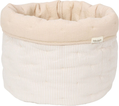 Little Dutch panier à langer pure grand - rayures beige doux