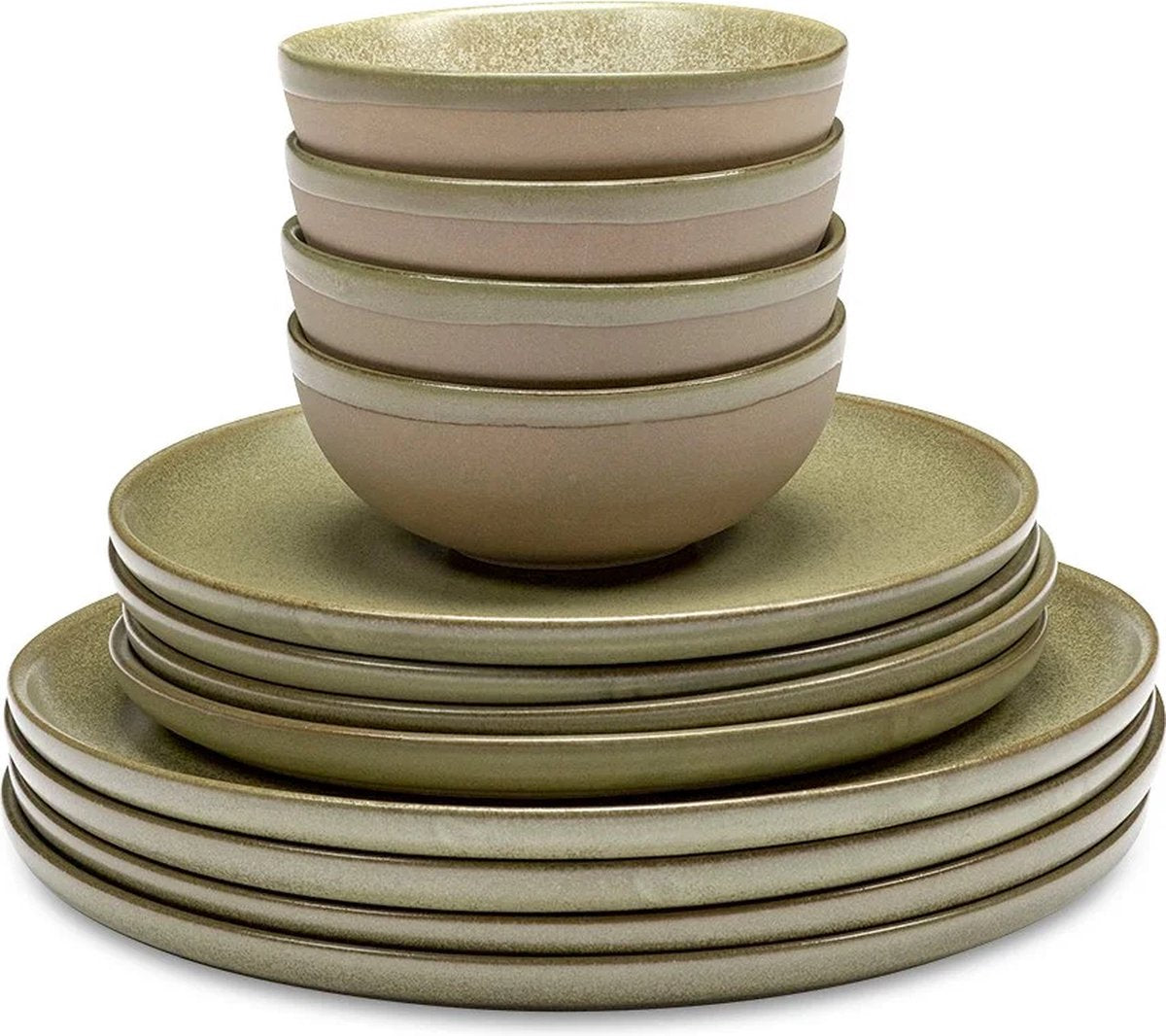Serax - sergio herman surface - service de table - vert camo - 24 ø - 12 pièces