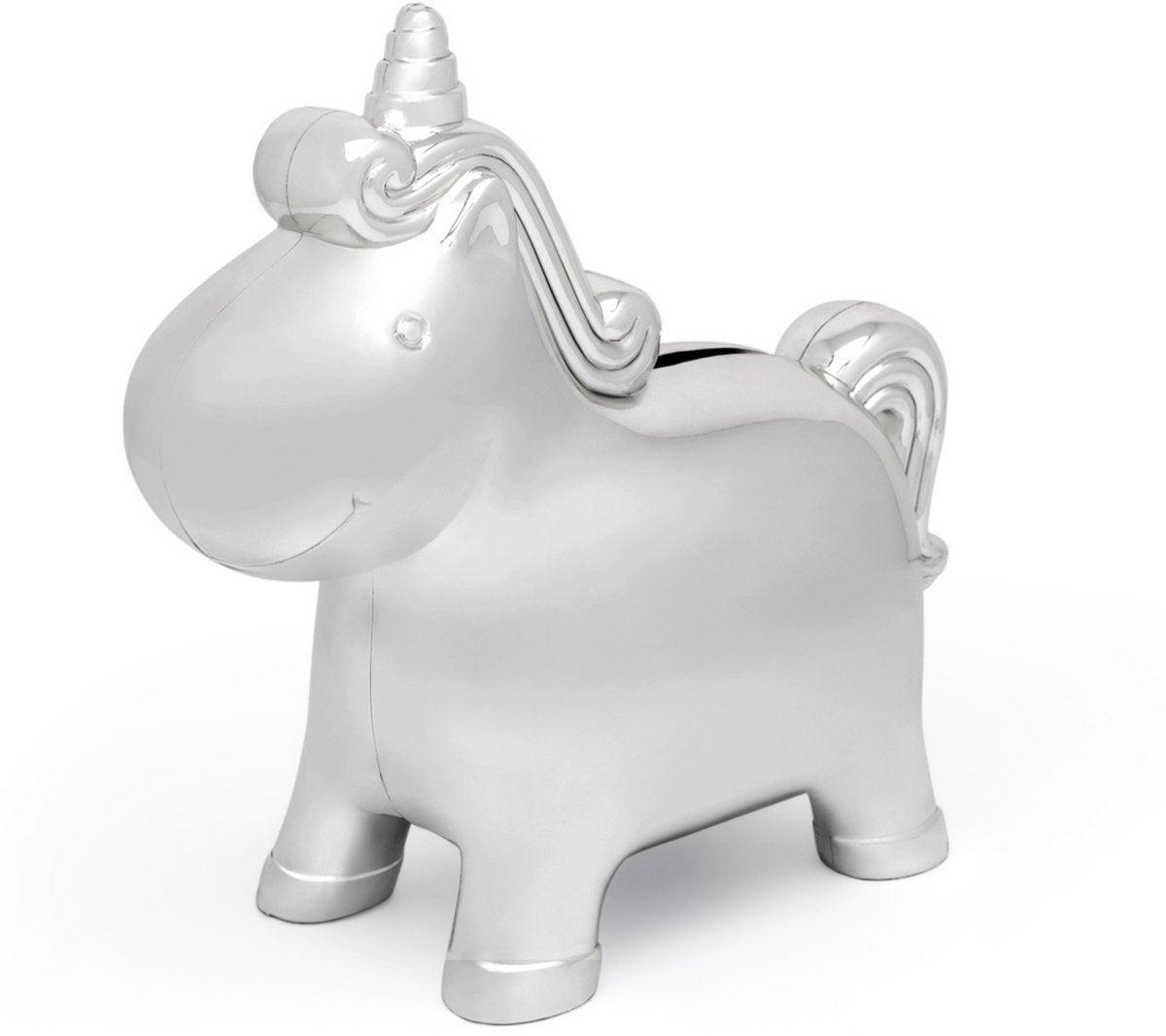 Zilverstad - tirelire licorne argentée