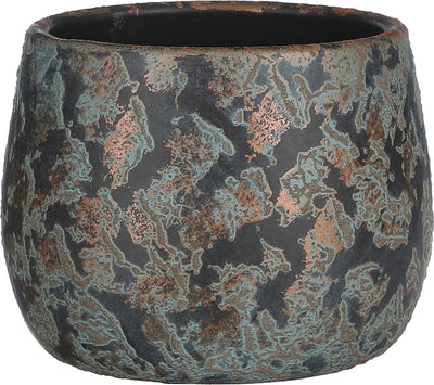 Bol de pot de fleurs décorations en mica - céramique - plantes d'intérieur - cuivre - d16 x h13 cm
