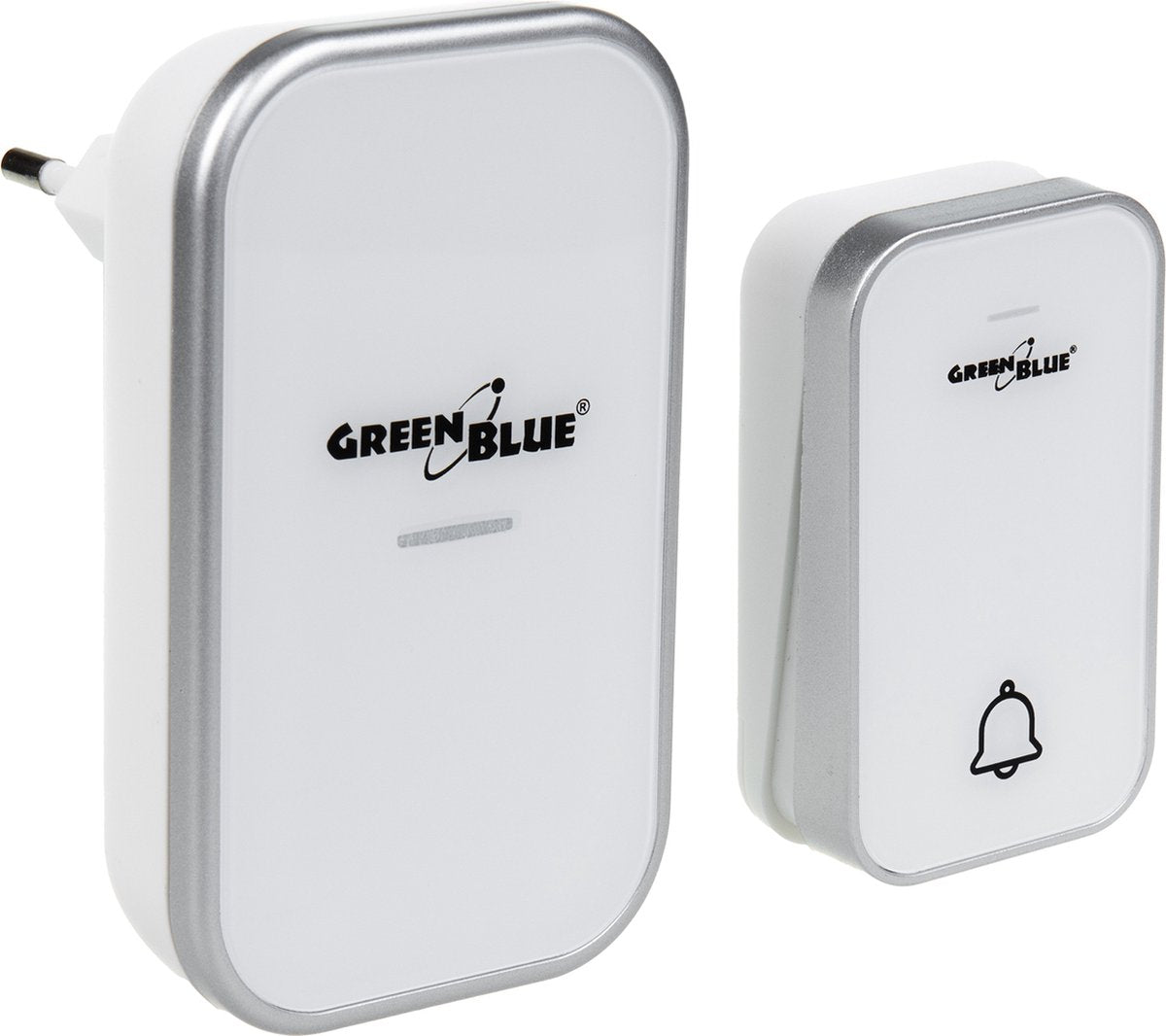 Greenblue - sonnette - sans fil cinétique sans pile - 38 mélodies - portée jusqu'à 200 m, ip44 - blanc