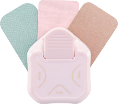 Vaessen creative punch - perforatrice d'angle - perforatrice pour étiquettes 3 en 1 - 4, 7 et 10 mm - rose