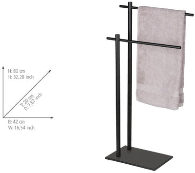 Wenko porte-serviettes resera noir acier mat et verre noir - porte-serviettes - porte-serviettes - porte-serviettes autoportant