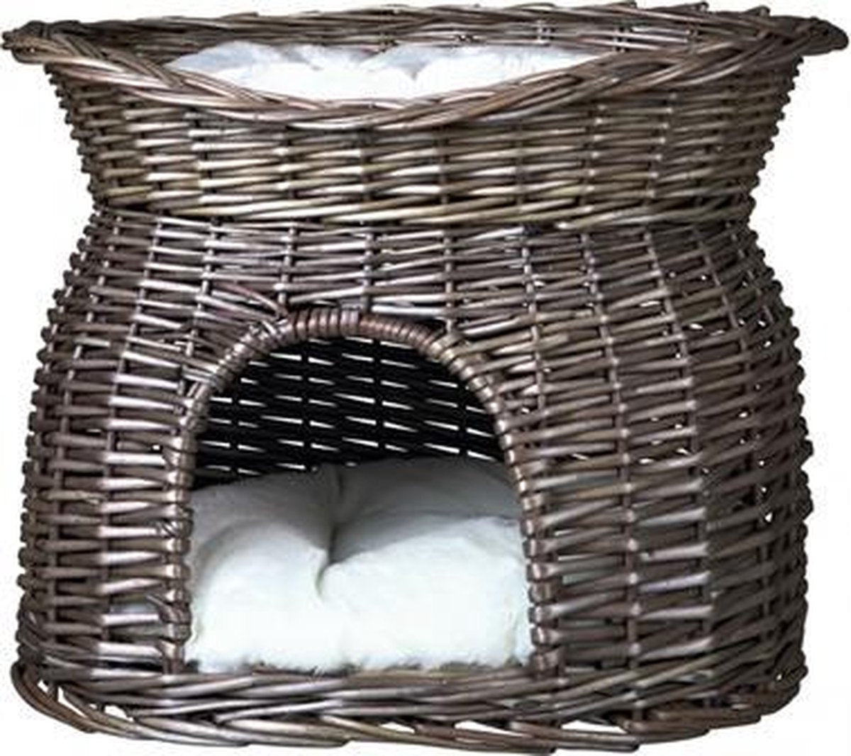 Lit pour chat Trixie - gris saule - 2 places pour s'allonger, coussins amovibles, 54x43x37 cm