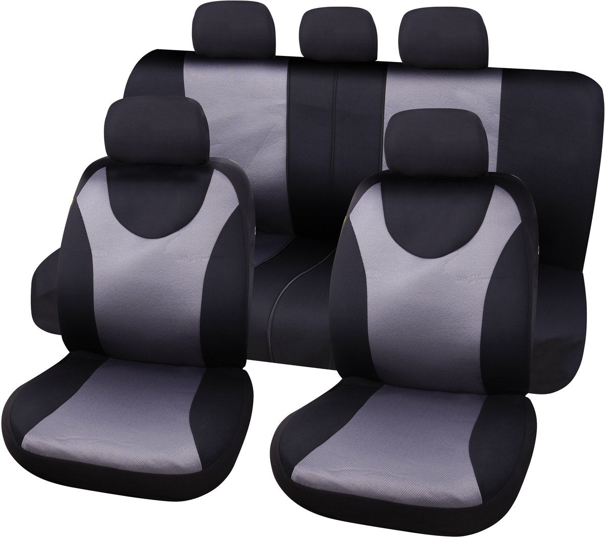 Carpoint set de housses de siège London 9 pièces noir gris