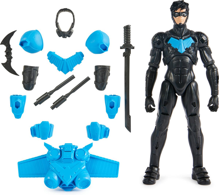 DC Comics DC Batman Adventures - Figurine articulée Nightwing de 12" avec 15 accessoires d'armure et 17 points d'articulation