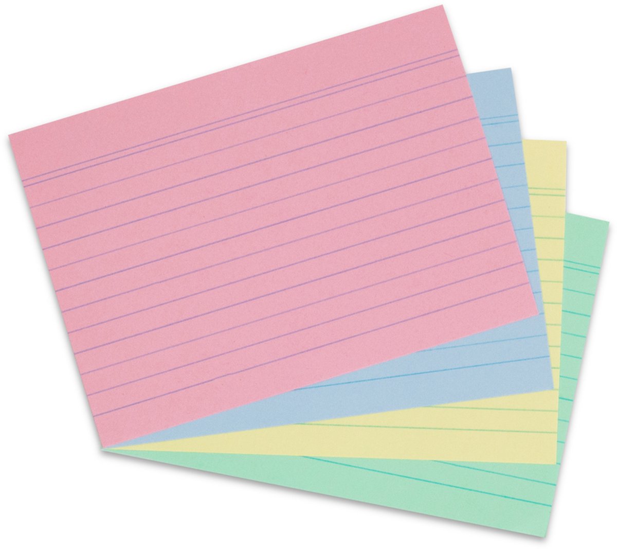 Fiche Herlitz - a6 - lignée - gr gl ro bl - 200 pcs.