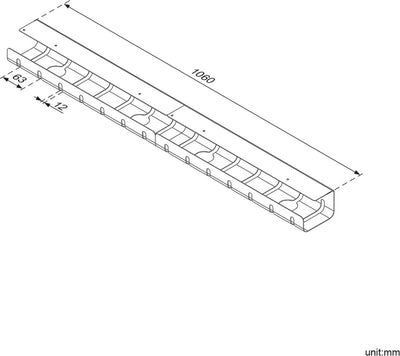 Goulotte de câbles Roline, pour montage sous le bureau (2 pièces), blanc