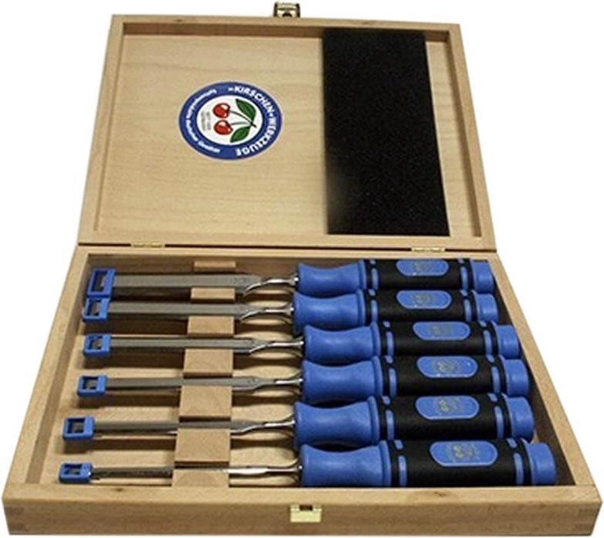 Kirschen 290.1108000 jeu de ciseaux – 6 pièces avec manche bi-matière dans une boîte en hêtre